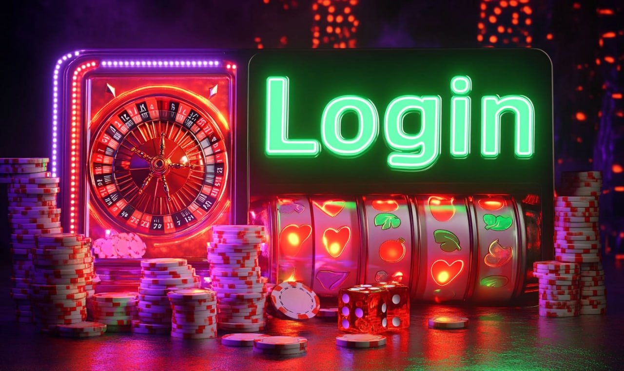 Antarmuka aplikasi pusat menang menampilkan meja dealer langsung dan menu navigasi